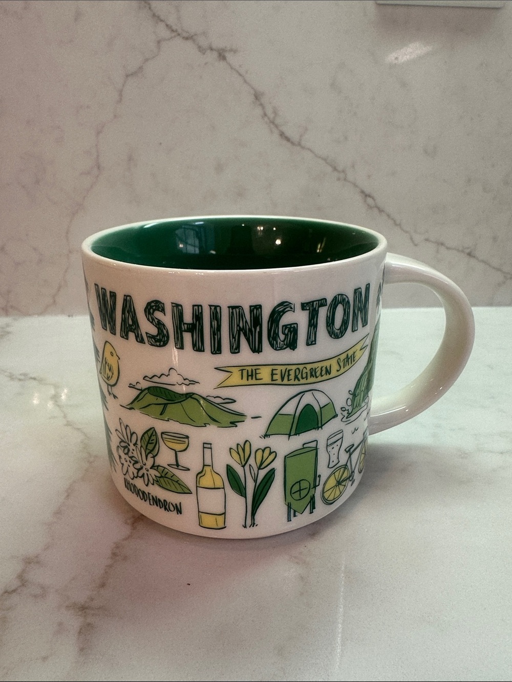 Starbucks Coffee Mug WASHINGTON Been There Series 14oz Evergreen State Collector